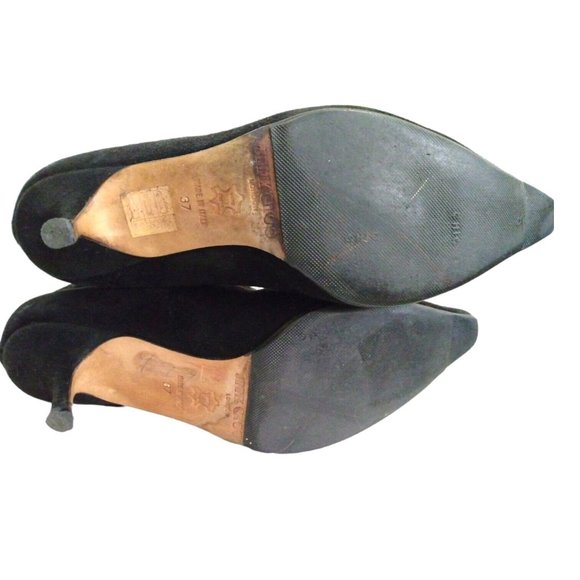 [SOLD] Jimmy Choo London Womens Black Suede Knee Point Toe Boots EU 37 Witchcore - Picture 7 of 12